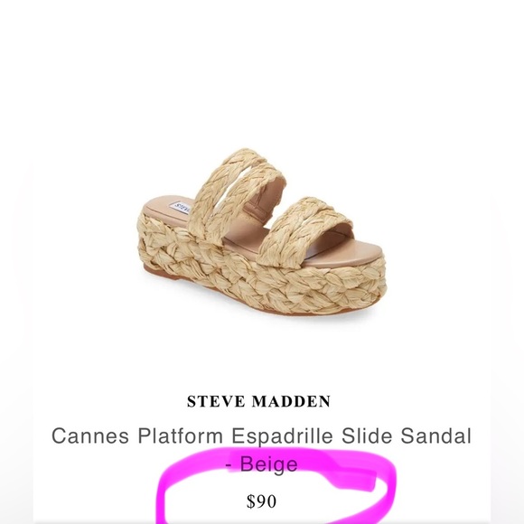 Steve Madden Cannes Platform Espadrille Slide/Sandal | Color: Beige | PRELOVED🤎 - Picture 3 of 10